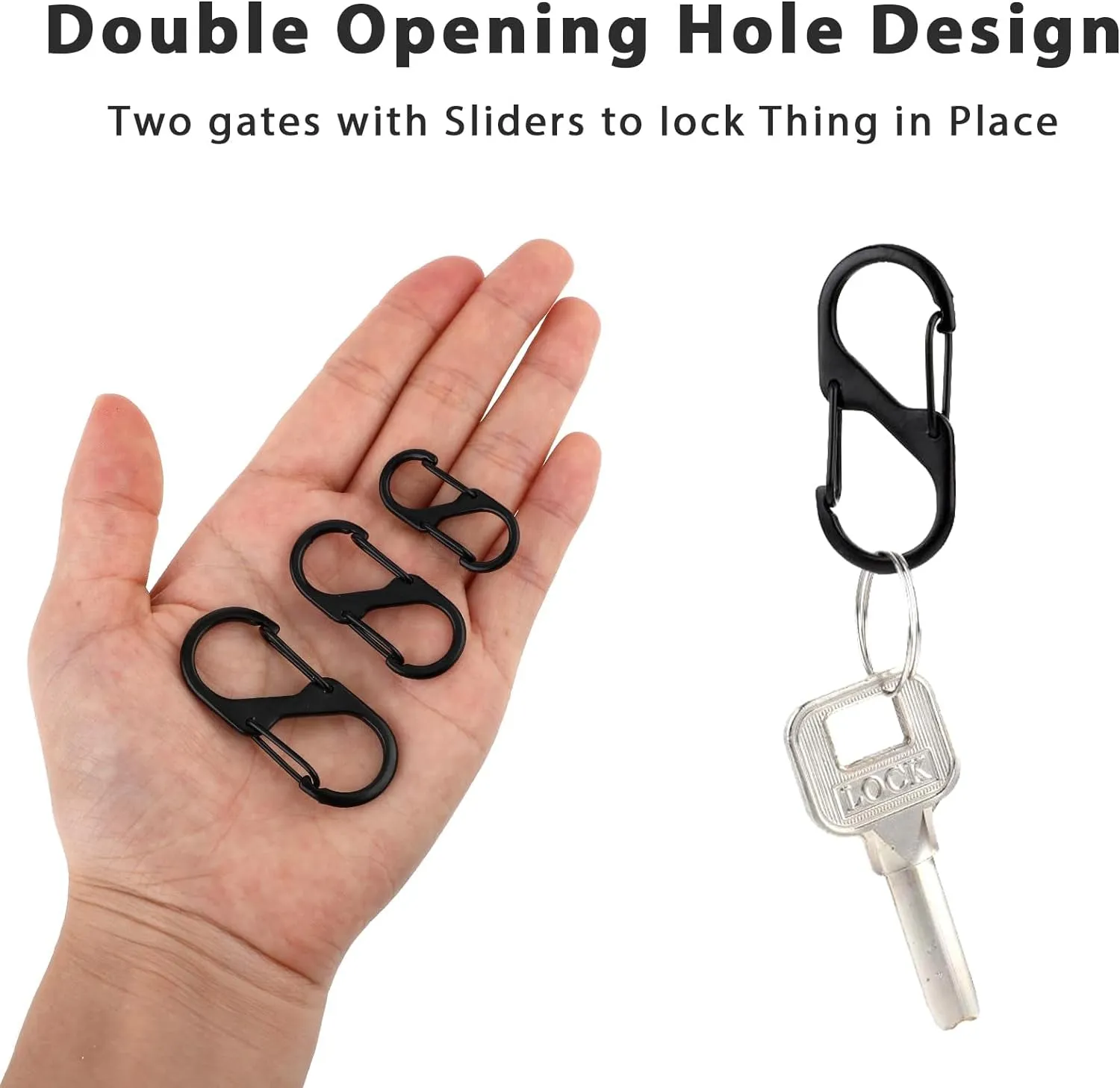 12Pcs Zipper Clips anti Theft Zipper Lock Clips Small Dual Locking Zipper Pull S Shaped Quick Disconnect Carabiner Clip Keeps Zippers Closed