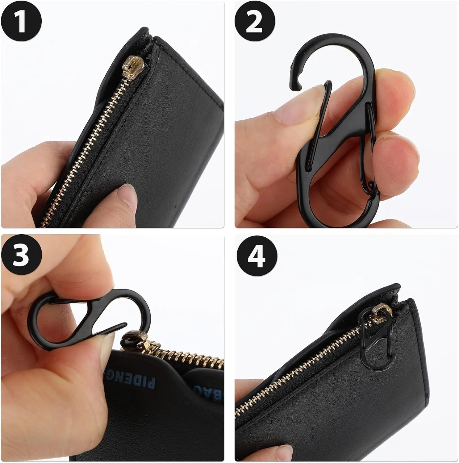 12Pcs Zipper Clips anti Theft Zipper Lock Clips Small Dual Locking Zipper Pull S Shaped Quick Disconnect Carabiner Clip Keeps Zippers Closed