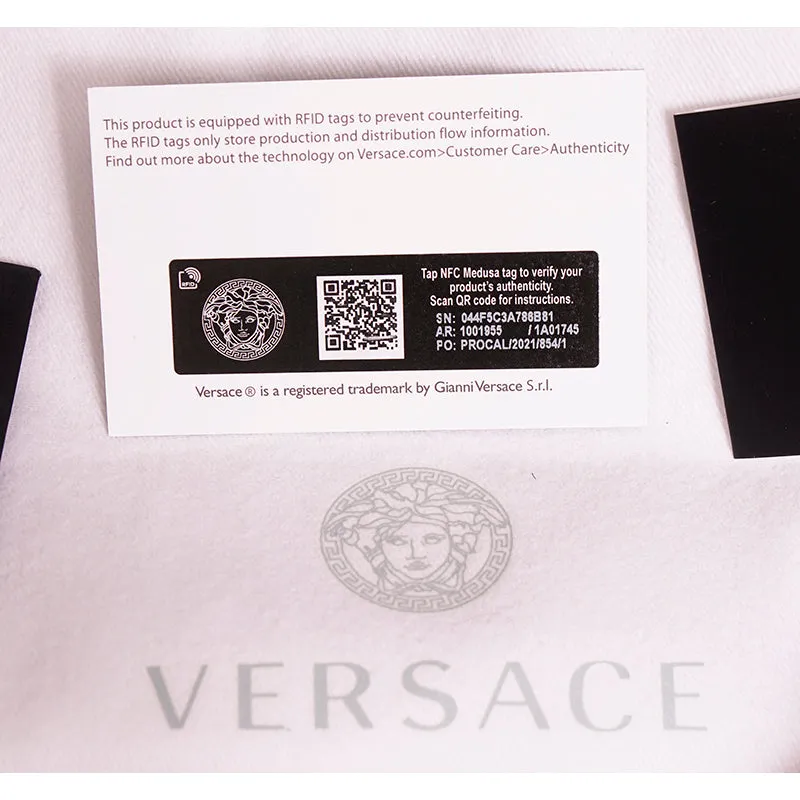 44 US 11 NEW $1125 VERSACE Men's GRECA Rhegis Coated Canvas & Leather DUCK BOOTS