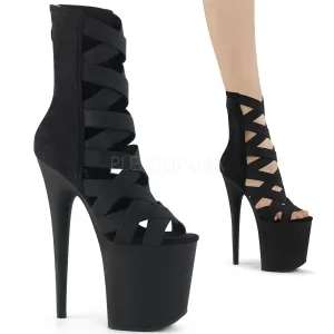 8 Inch Heel FLAMINGO-800-24 Black Elastic Band