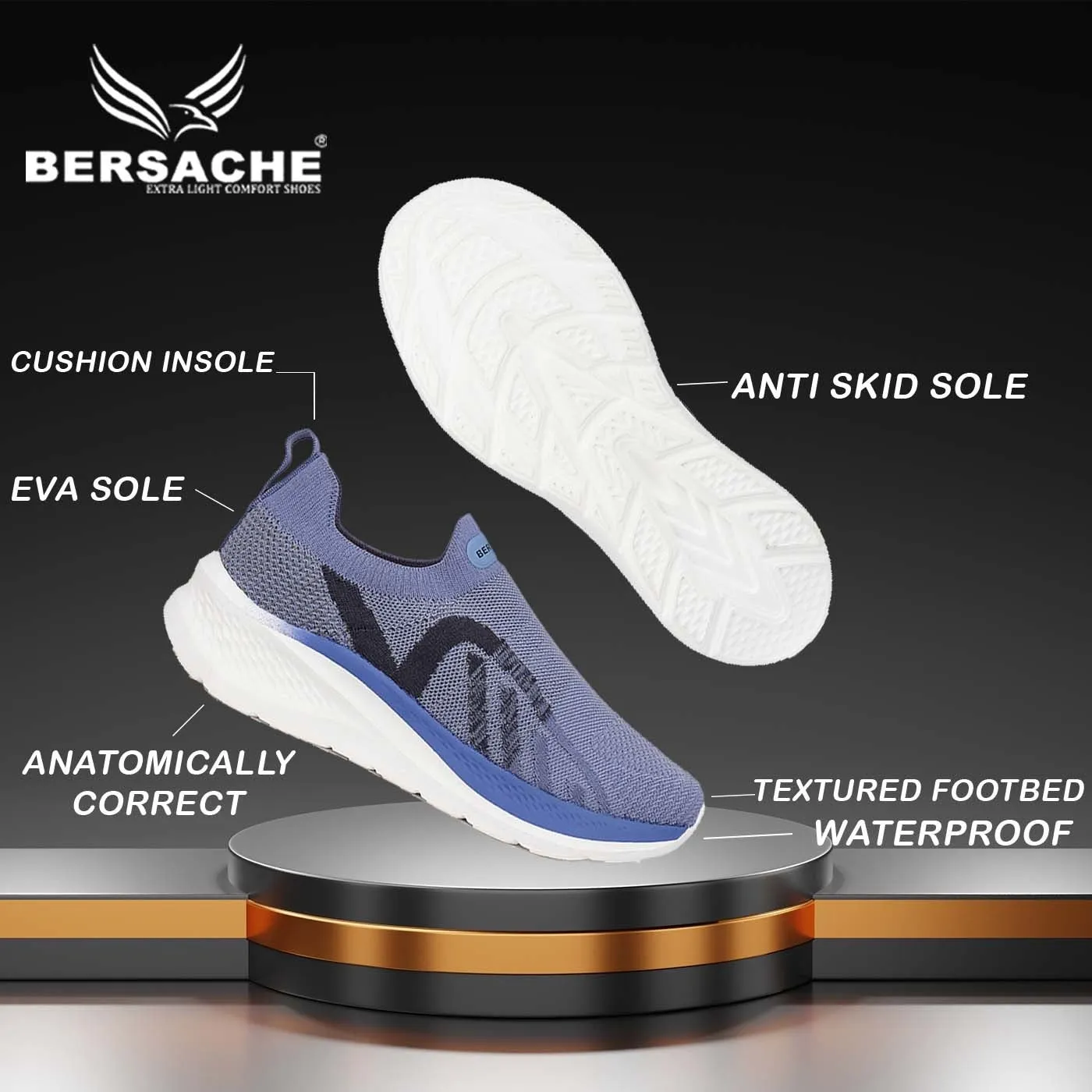 Bersache Sneaker, Loafers ,Casual with extra comfort Sneakers for Women  (Blue-9120)