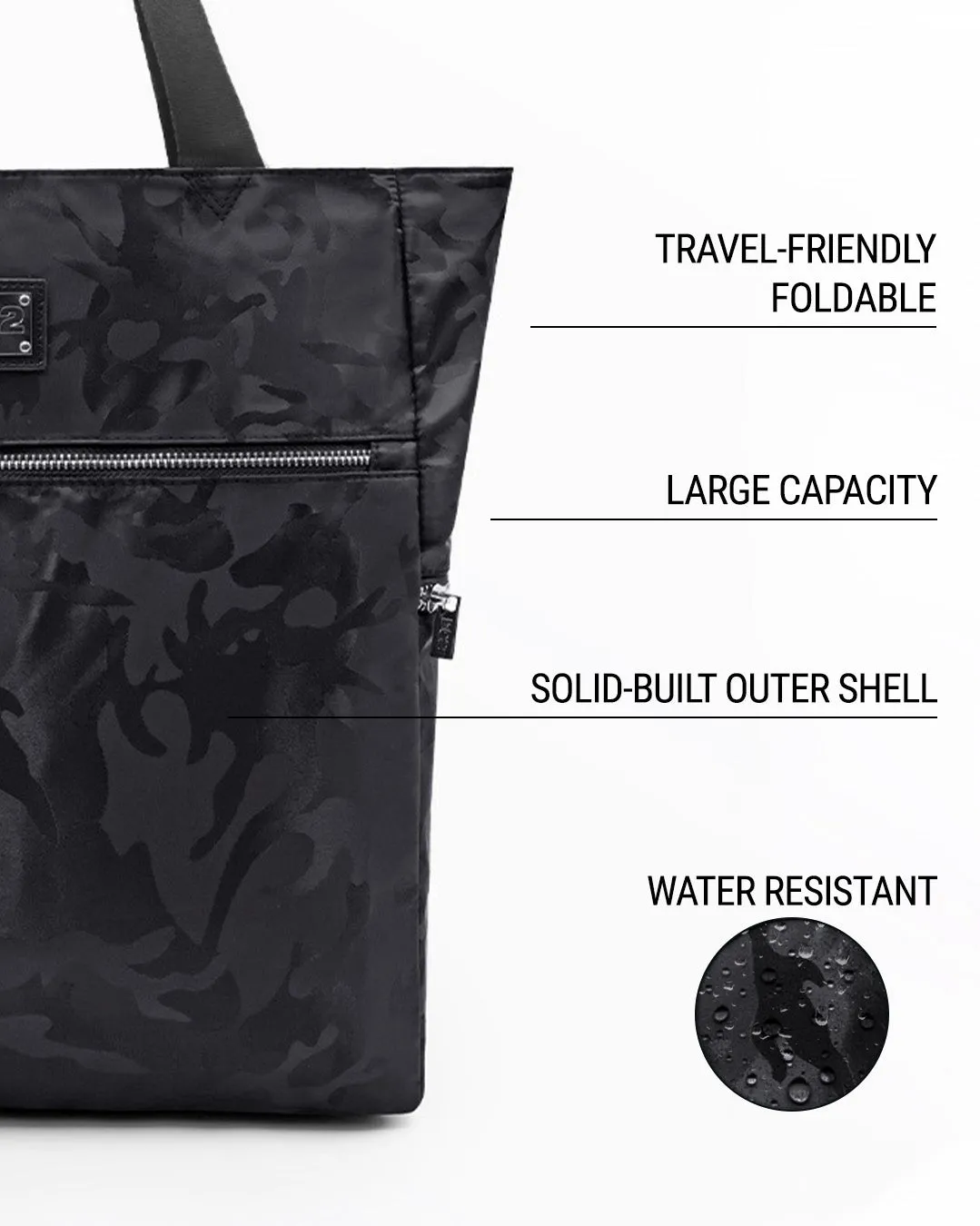 BLACK CAMO - Poolside Tote Bag Foldable/Portable | DC2