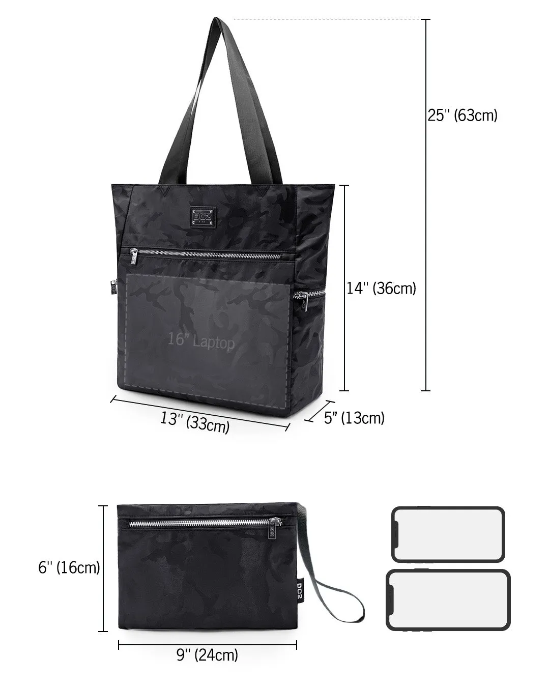 BLACK CAMO - Poolside Tote Bag Foldable/Portable | DC2