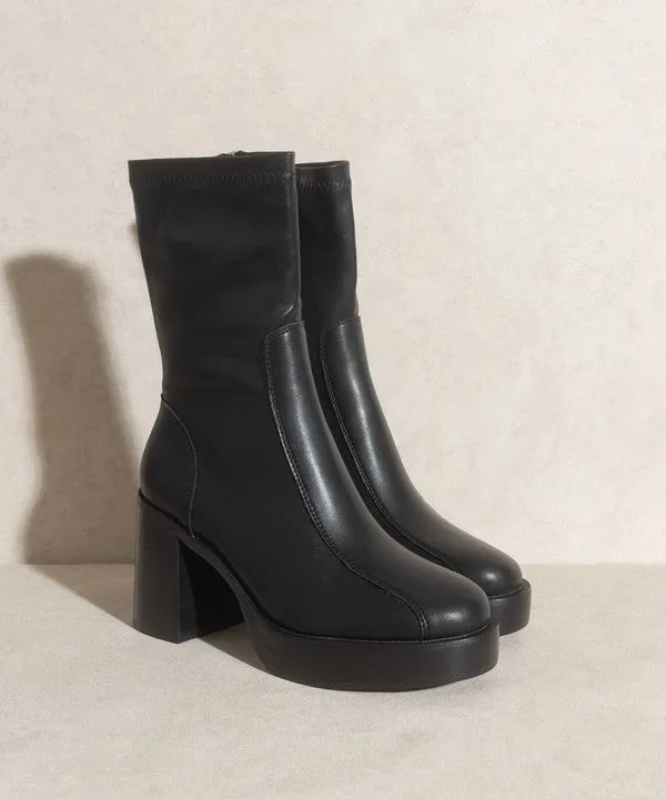Black Platform Short Boots