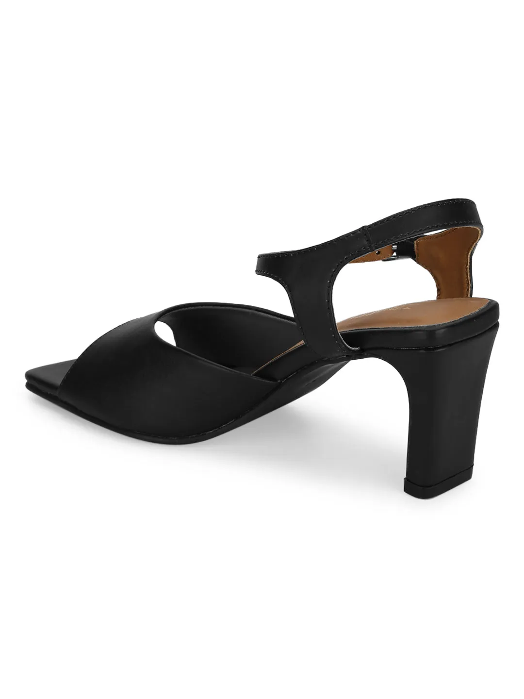 Black PU Slim Block Sandals (TC-ST-1229-BLKPU)