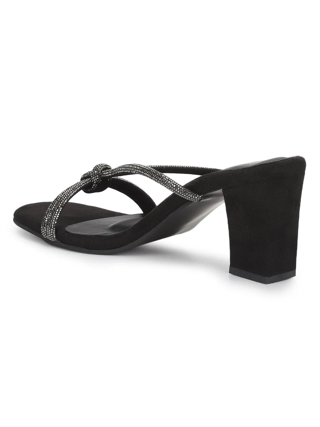 Black Suede Block Sandals (TC-REN-N-1142-BLK)