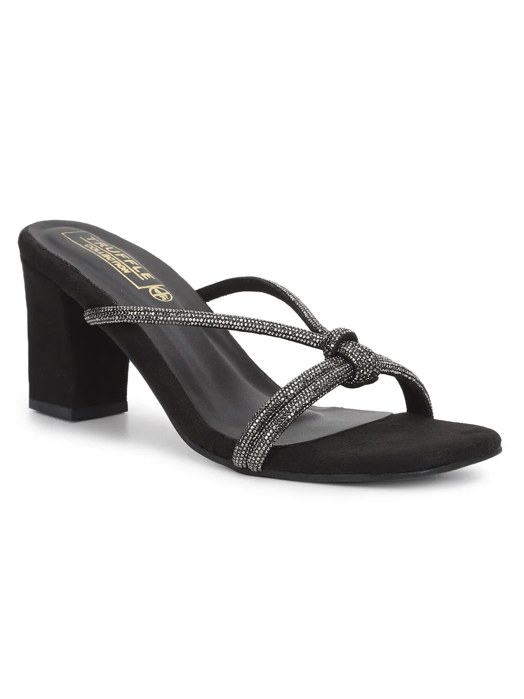 Black Suede Block Sandals (TC-REN-N-1142-BLK)