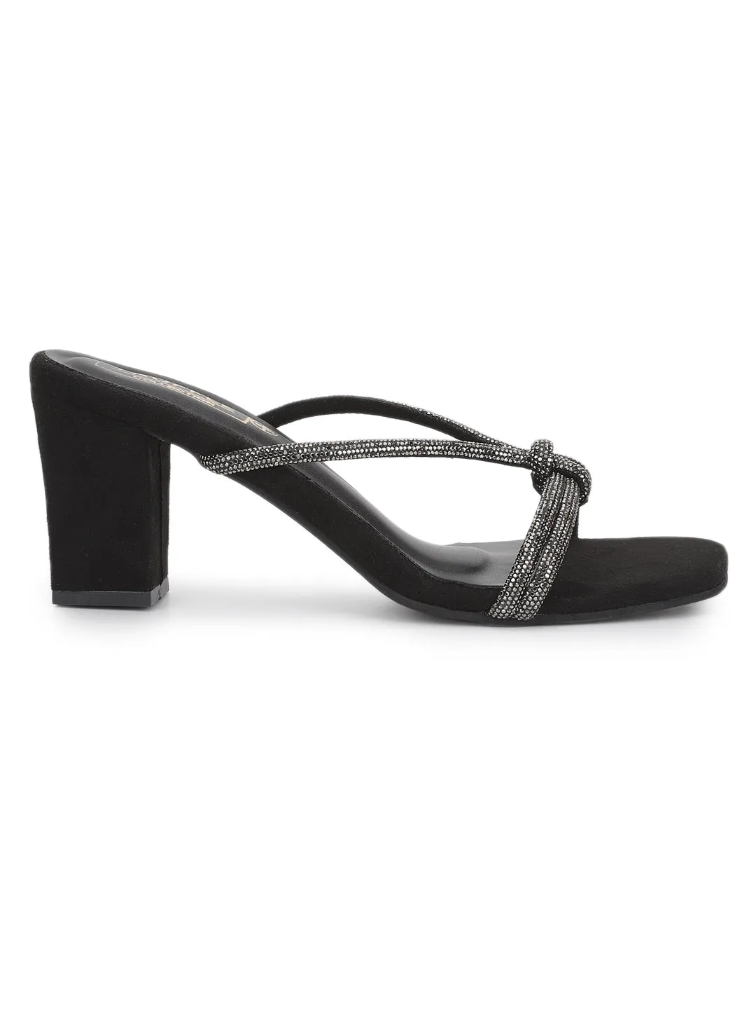 Black Suede Block Sandals (TC-REN-N-1142-BLK)