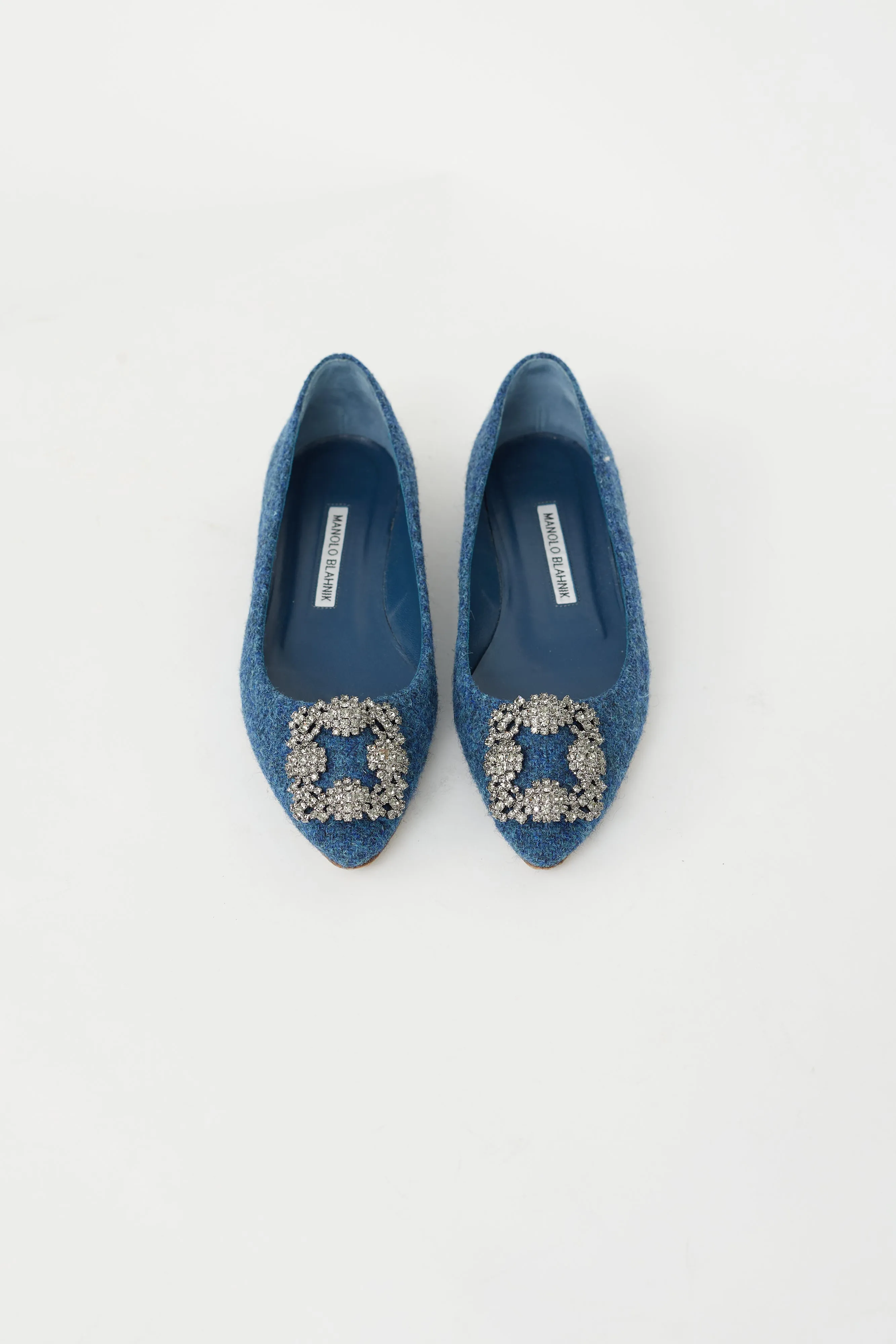 Blue Tweed Hangisiflat Embellished Flat