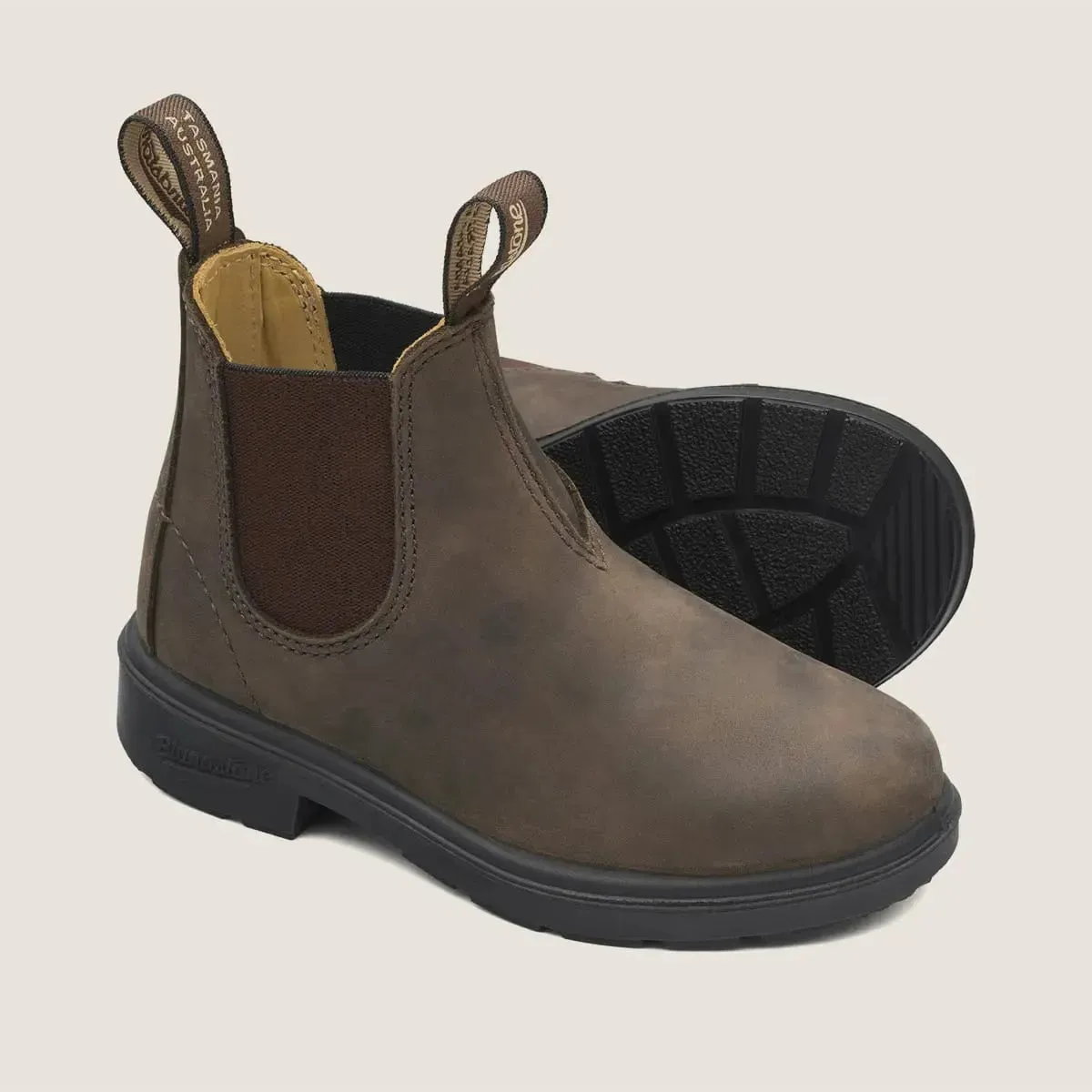 Blundstone Kid's Series 565 Premium Leather Chelsea Boots in Rustic Brown
