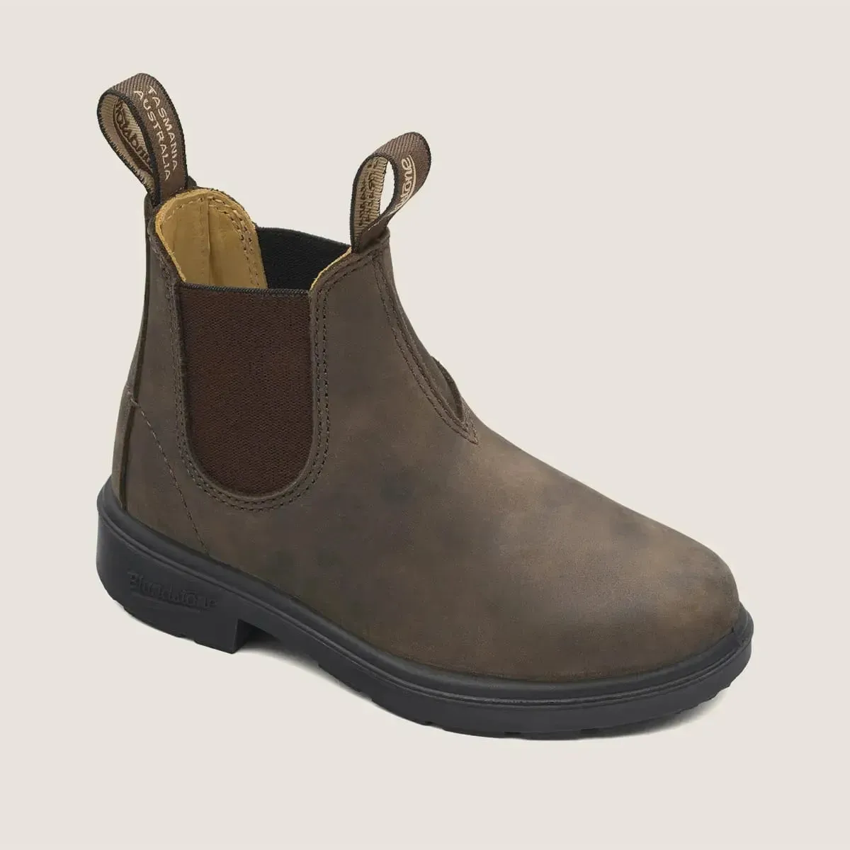 Blundstone Kid's Series 565 Premium Leather Chelsea Boots in Rustic Brown