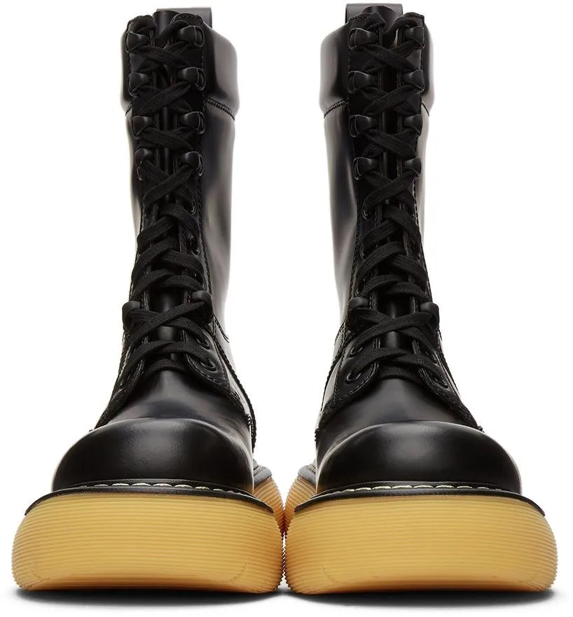 Bottega Veneta Black 'The Bounce' Lace-Up Boots