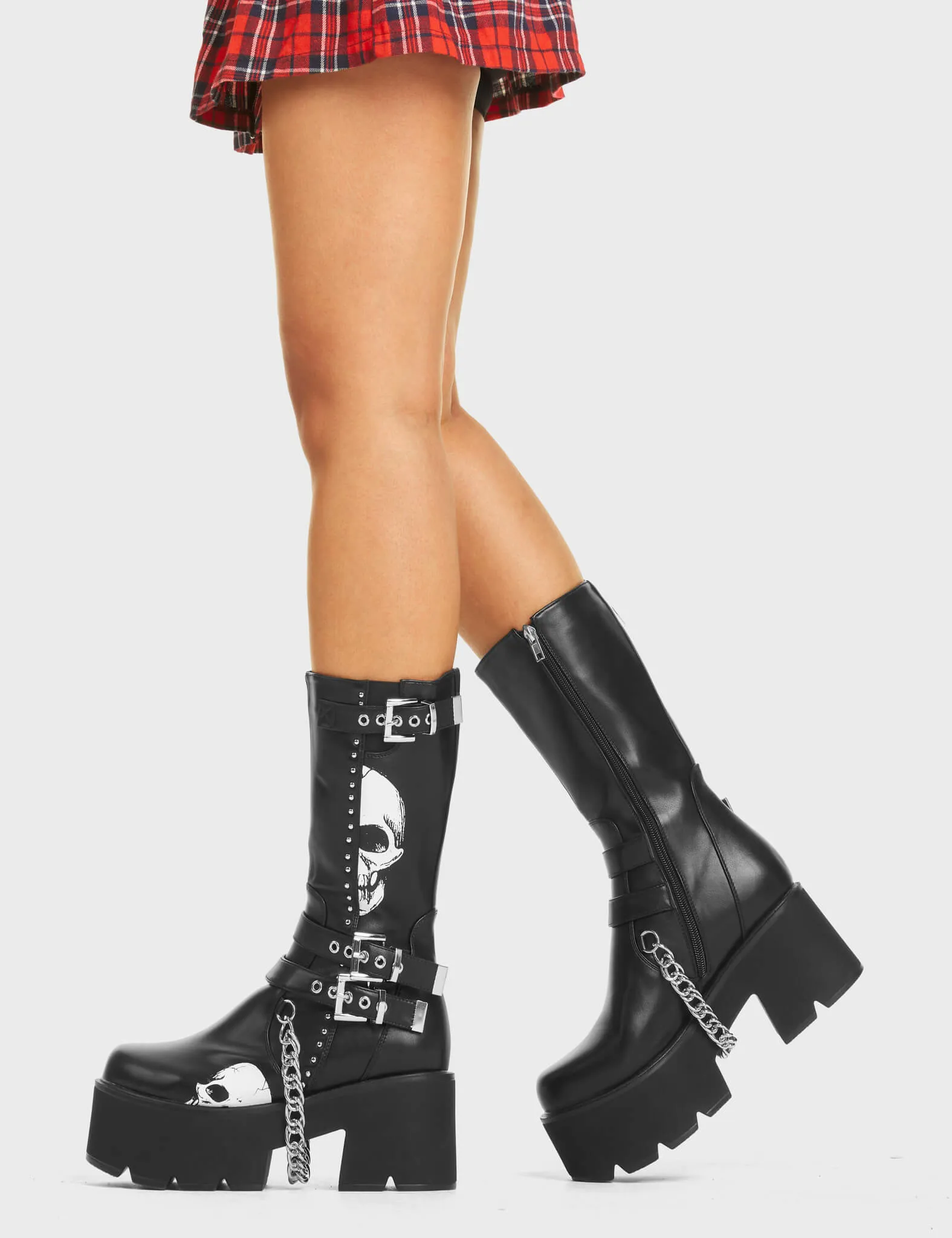 Cemetery Gates Chunky Platform Calf Boots
