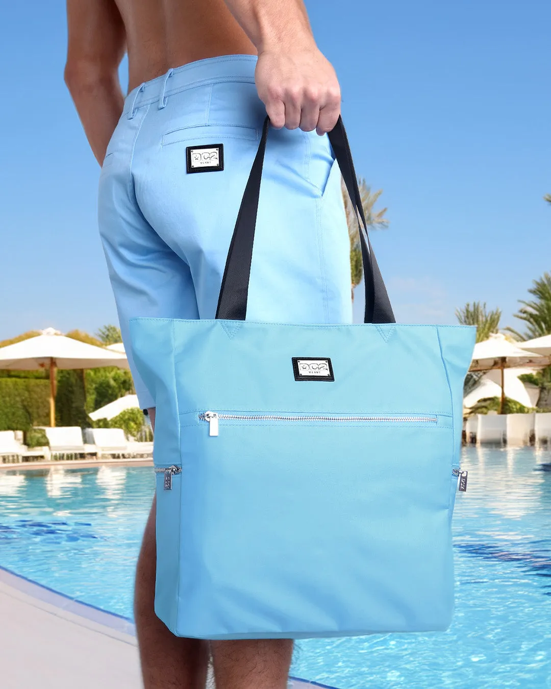 COASTAL BLUE - Poolside Tote Bag Foldable/Portable | DC2