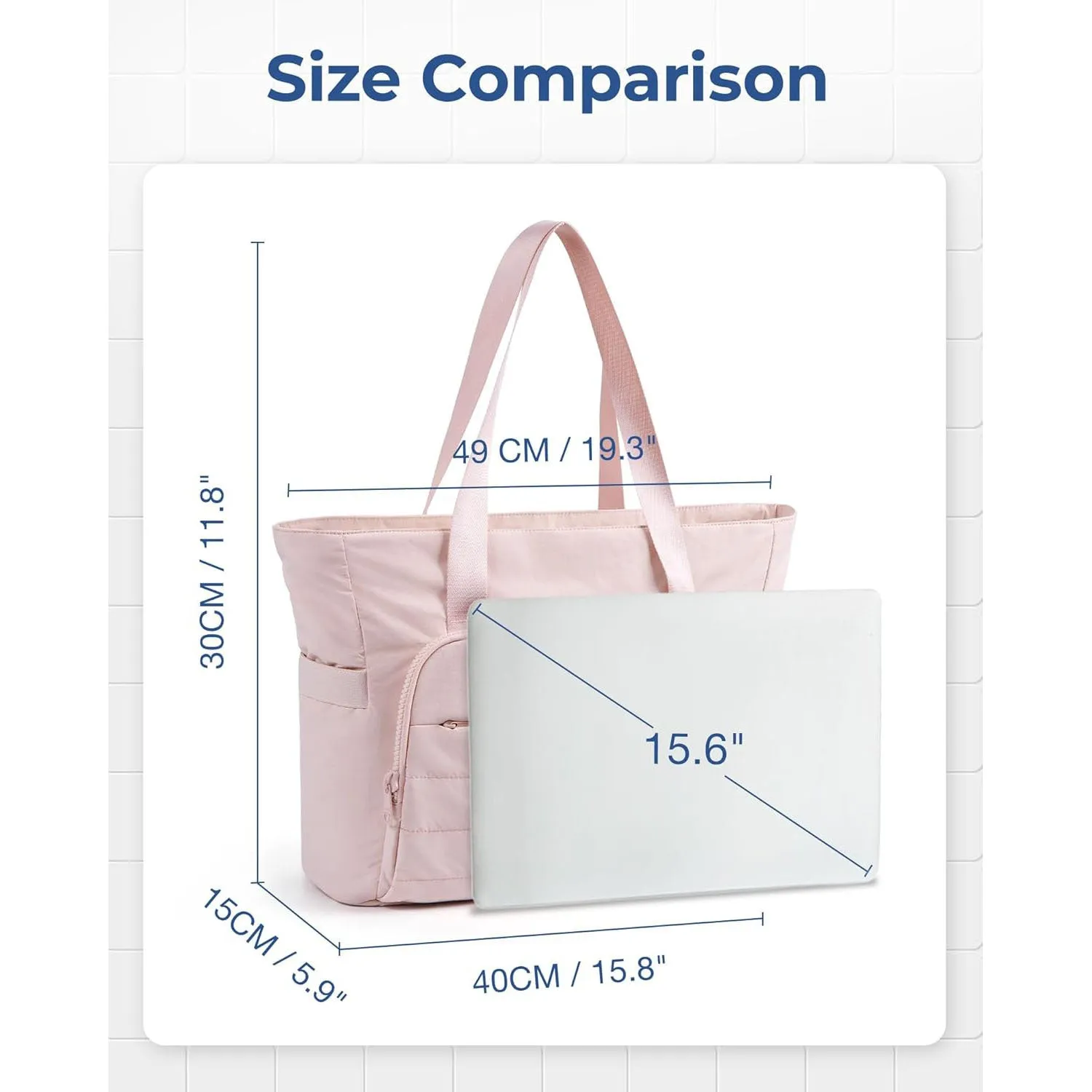 Danoz Fashion - Light Tan Versatile Women's Gym Tote Bag with Yoga Mat Strap - 18L Carryall, Fits 15.6 Laptop, Multi-Pocket Organizer