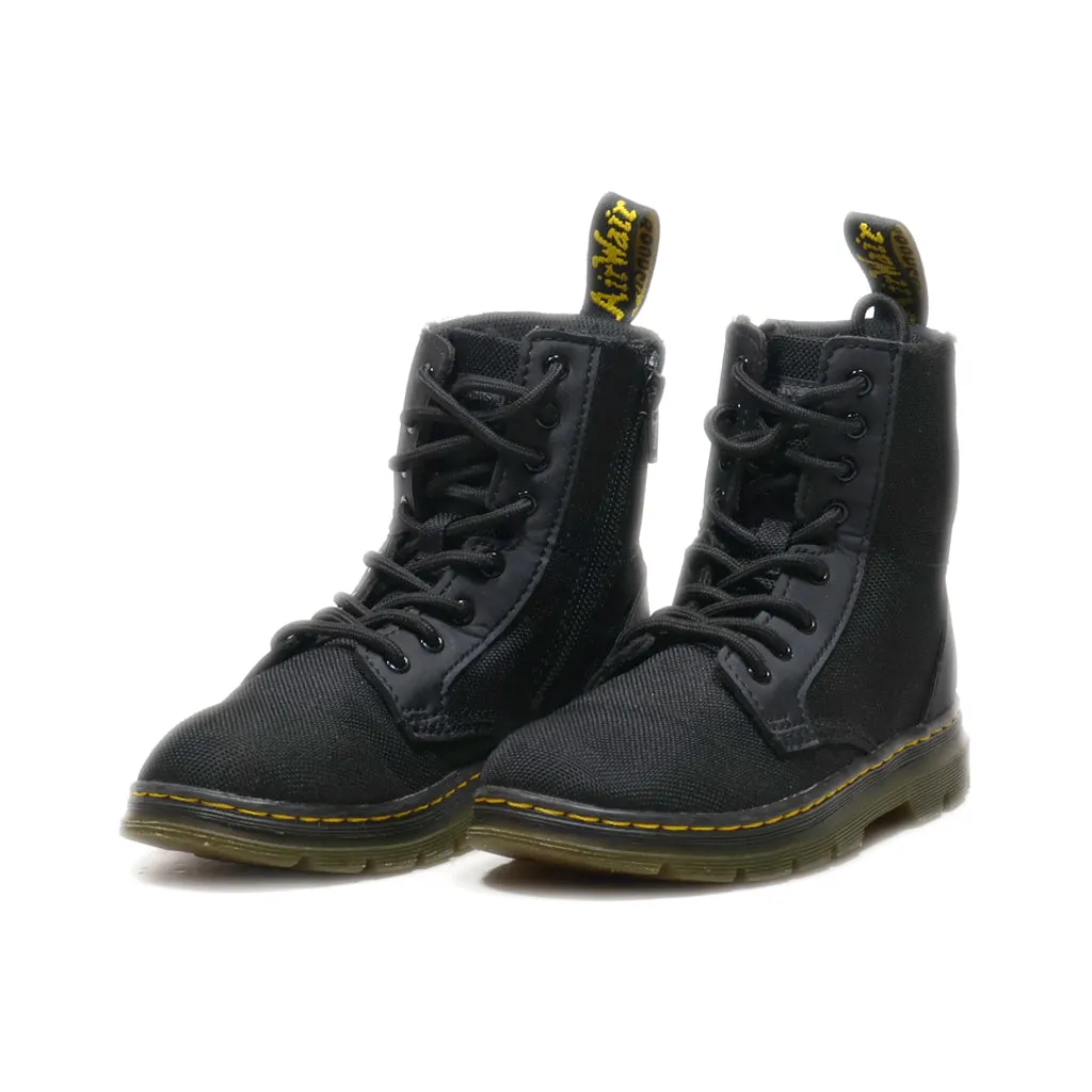 Dr. Martens Combs Ankle Boots Canvas Black Colour For Kids
