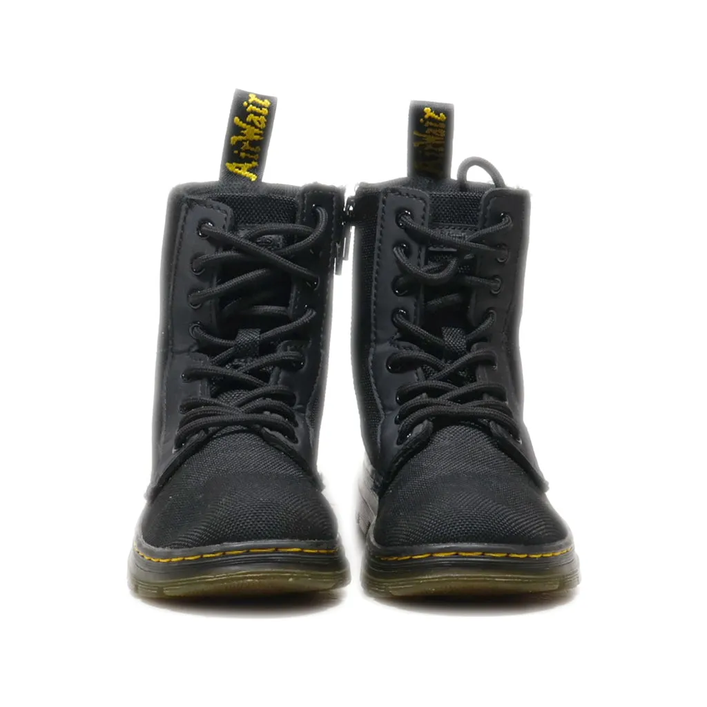 Dr. Martens Combs Ankle Boots Canvas Black Colour For Kids
