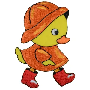 Duck in Rain Gear Applique Patch - Rain Slicker Jacket Hat Boots 2.75" (Clearance, Iron on)