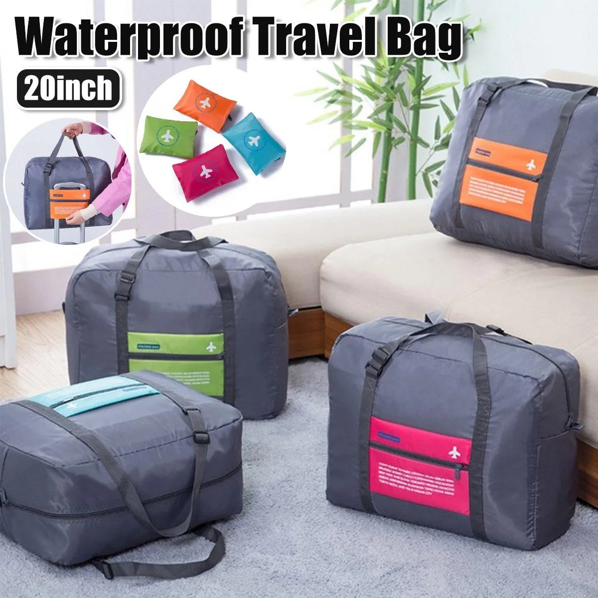Duffel Storage Bag Waterproof Nylon 4 Colors 1 Piece