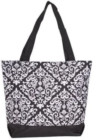 Ever Moda Damask Tote Bag (Black)