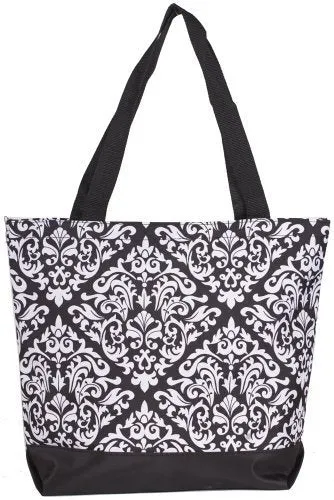 Ever Moda Damask Tote Bag (Black)