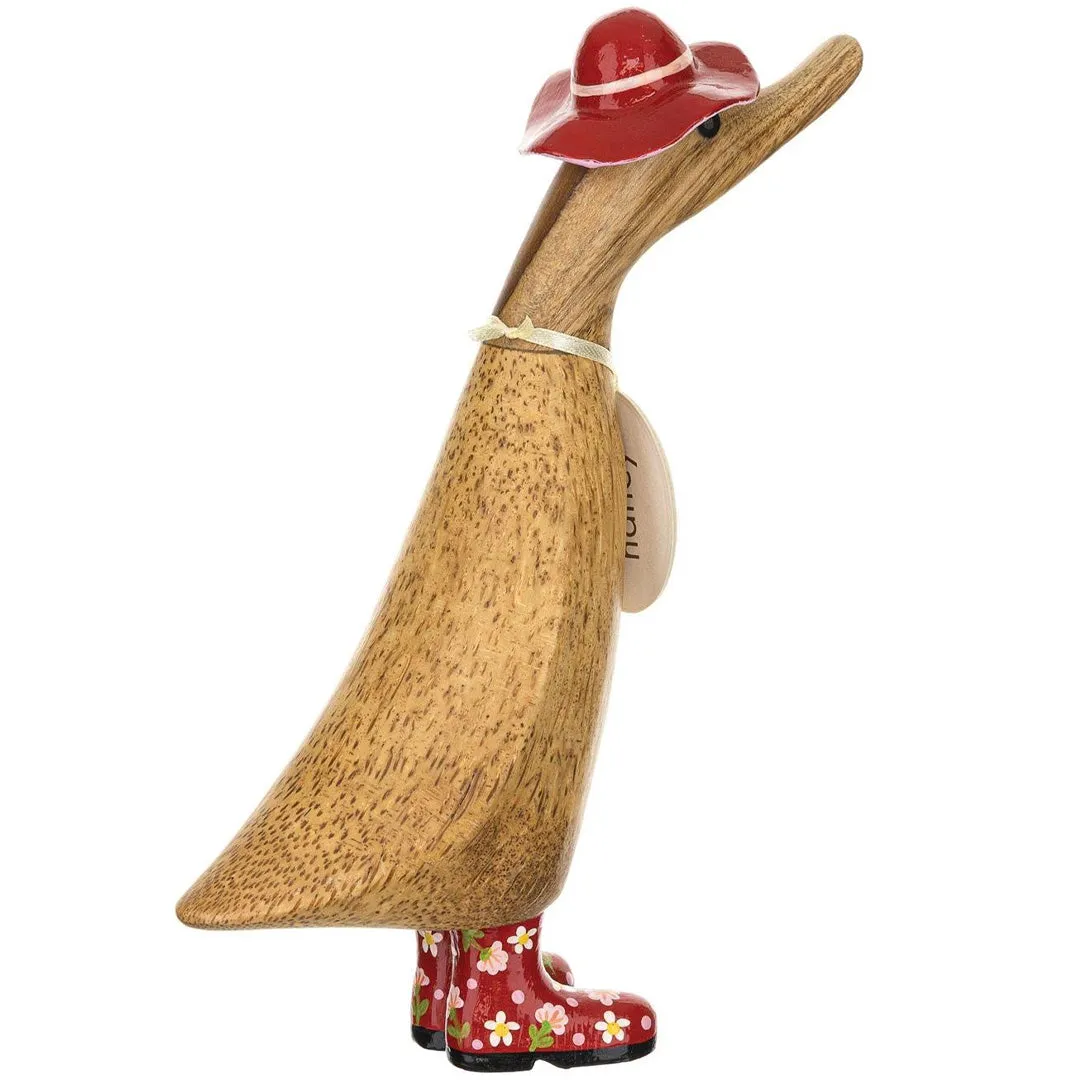 Floral Hat & Boots Duckling 8.8"