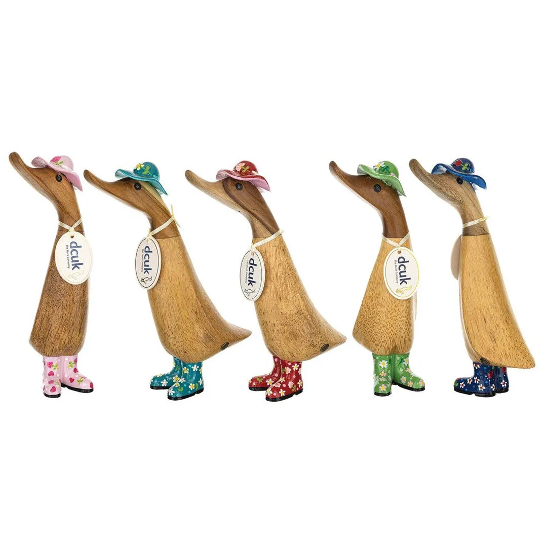 Floral Hat & Boots Duckling 8.8"