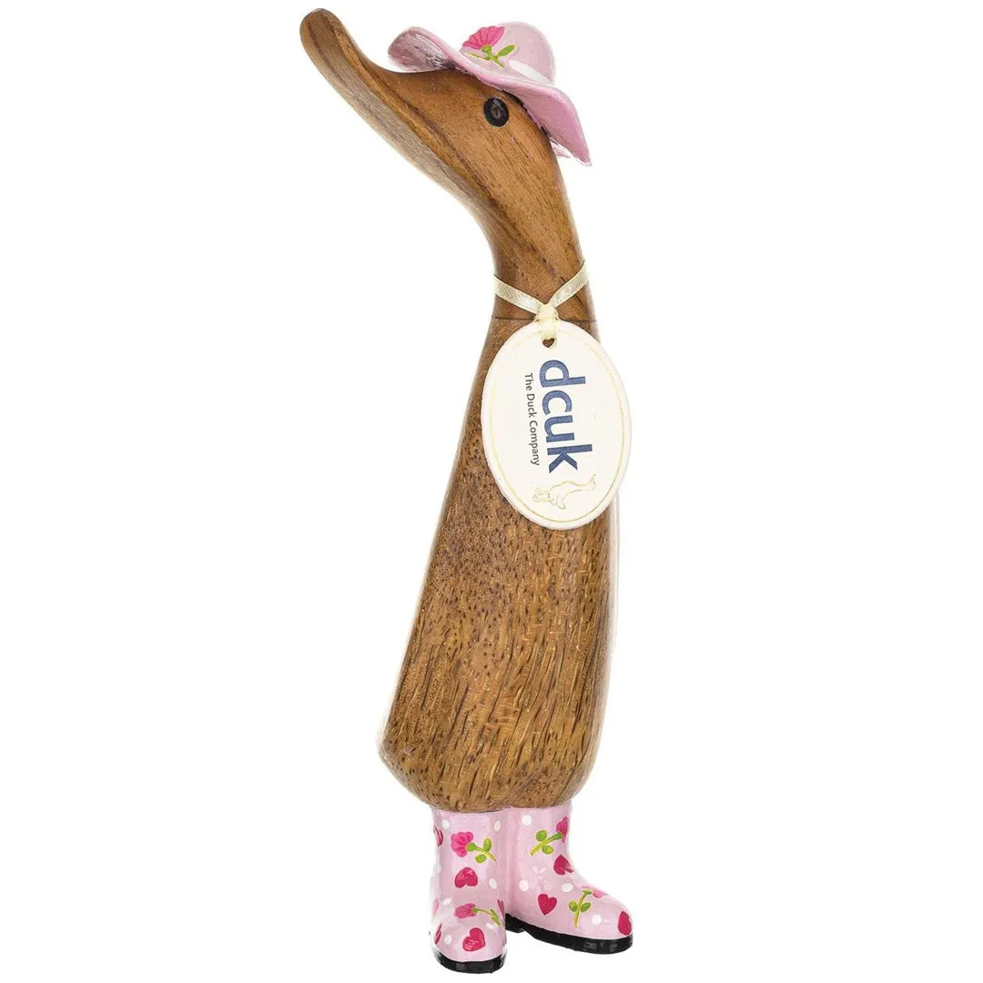 Floral Hat & Boots Duckling 8.8"