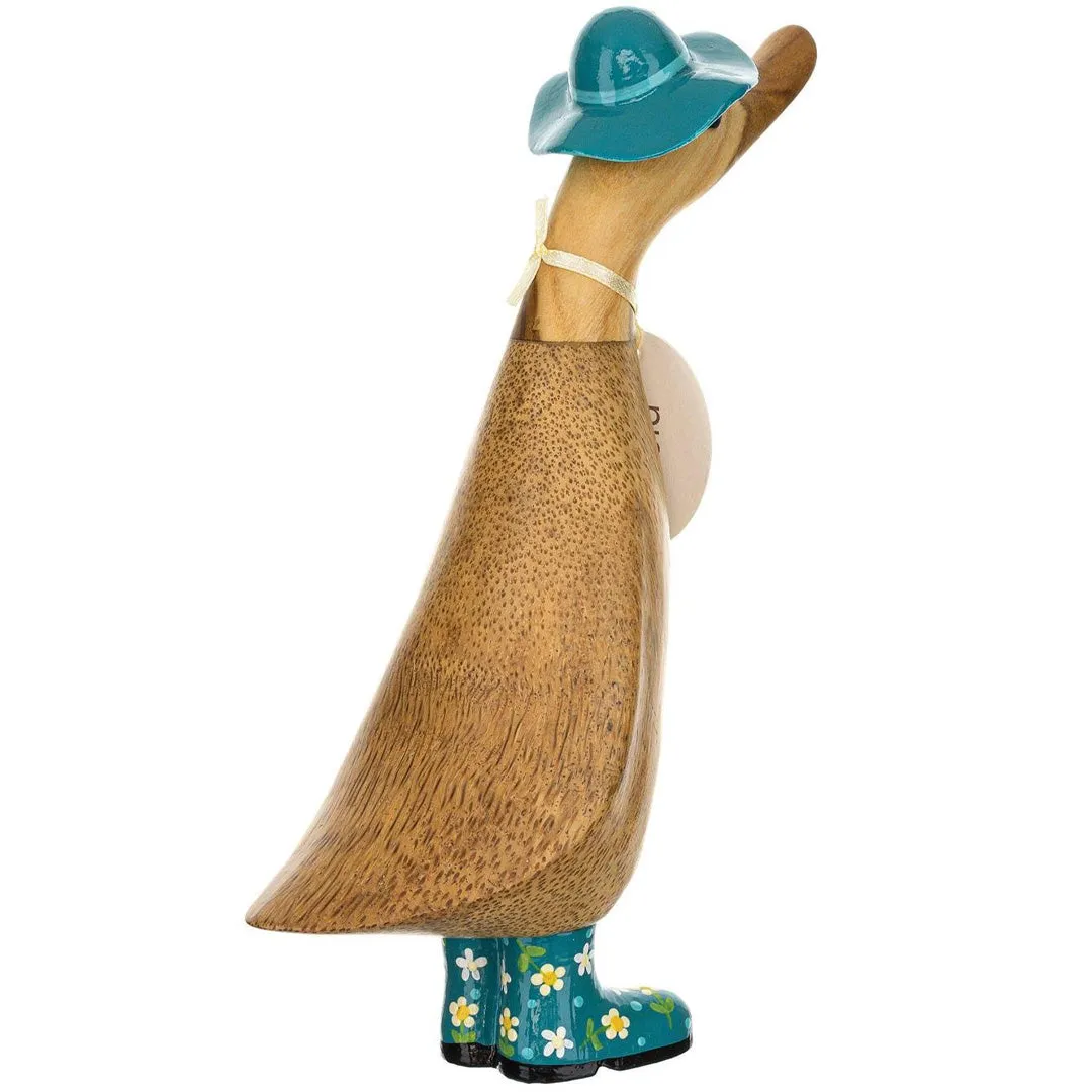 Floral Hat & Boots Duckling 8.8"