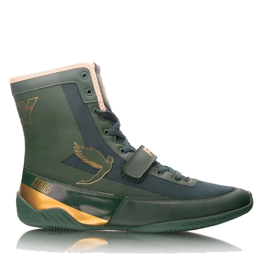 Fly Storm Boxing Boots - Green/Gold