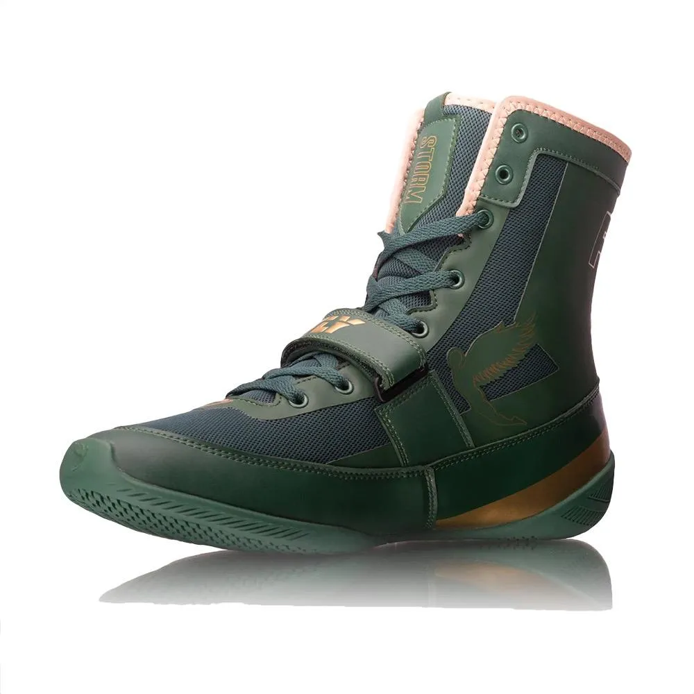 Fly Storm Boxing Boots - Green/Gold