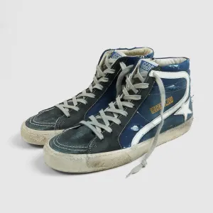 Golden Goose High Navy Used Slide Sneakers