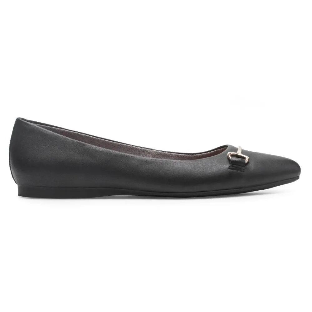 Graca Black Leather Me Too Ballet Flats