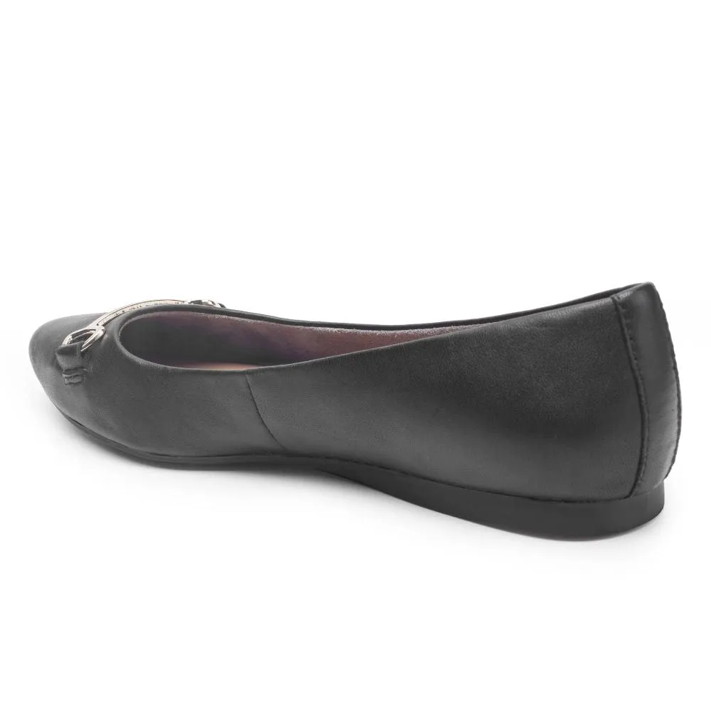 Graca Black Leather Me Too Ballet Flats