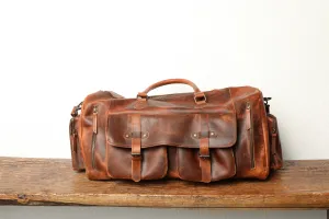 Leather Weekender Large Duffel Bag