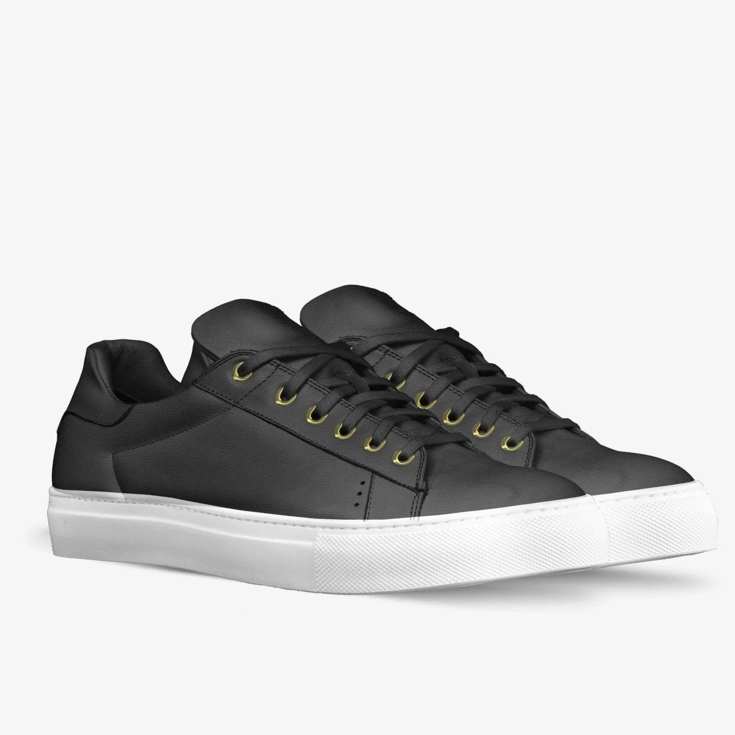 LORENZO LEATHER SNEAKERS IN BLACK