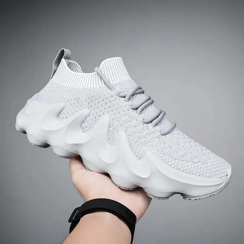Men's Breathable Mesh Slip-On Sneakers with Wavy Sole