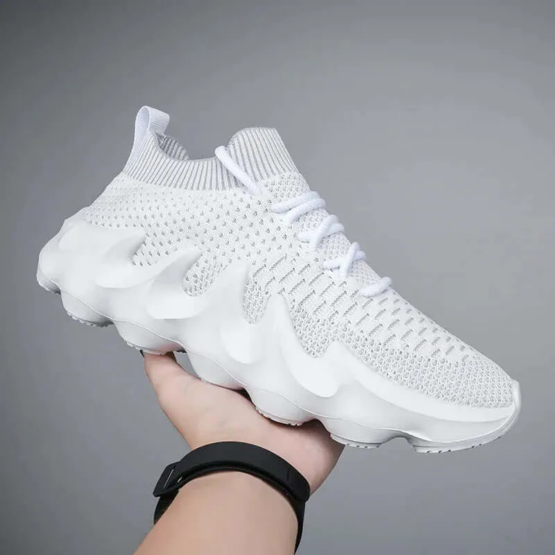 Men's Breathable Mesh Slip-On Sneakers with Wavy Sole