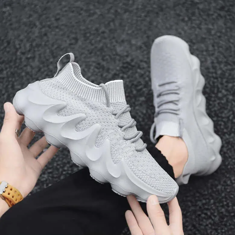 Men's Breathable Mesh Slip-On Sneakers with Wavy Sole