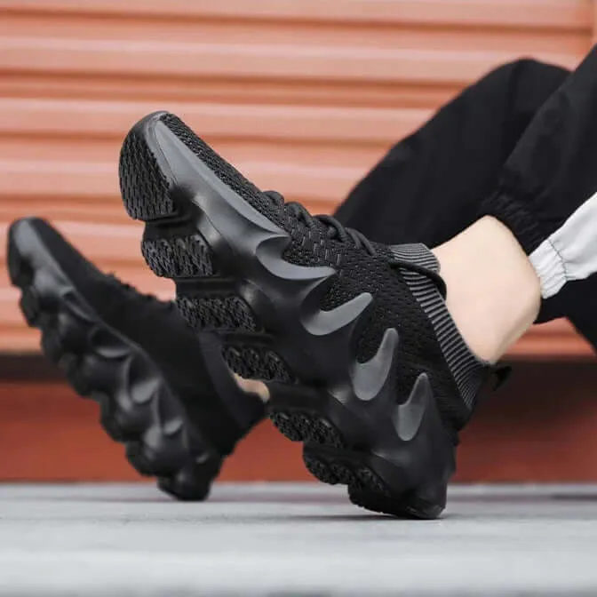 Men's Breathable Mesh Slip-On Sneakers with Wavy Sole