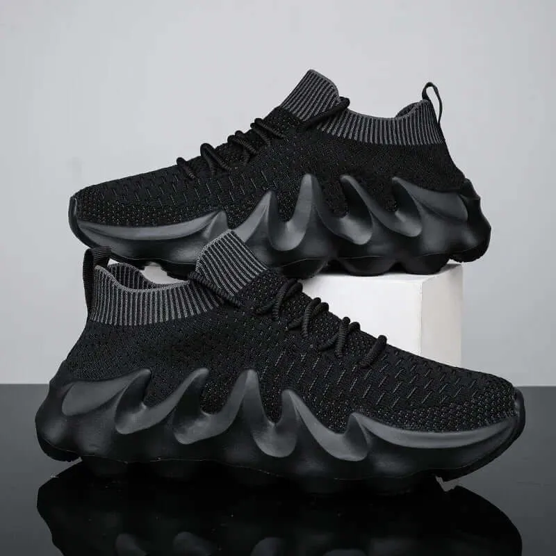 Men's Breathable Mesh Slip-On Sneakers with Wavy Sole