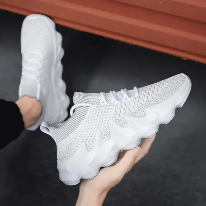 Men's Breathable Mesh Slip-On Sneakers with Wavy Sole