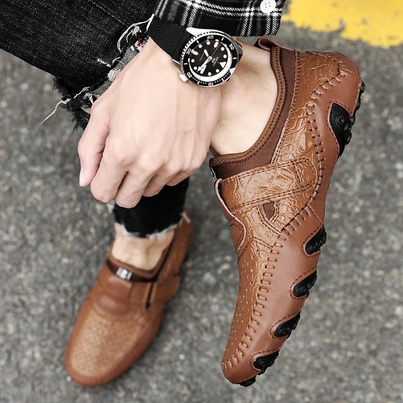 Men's Casual Breathable Leather Moccasins | Plus Size Driving Shoes