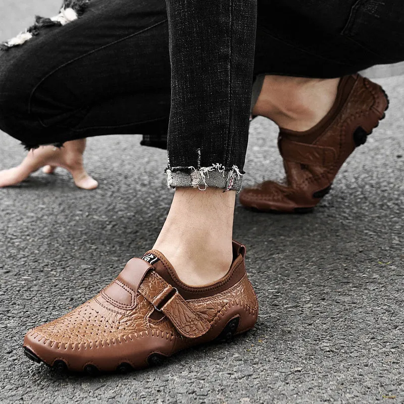 Men's Casual Breathable Leather Moccasins | Plus Size Driving Shoes
