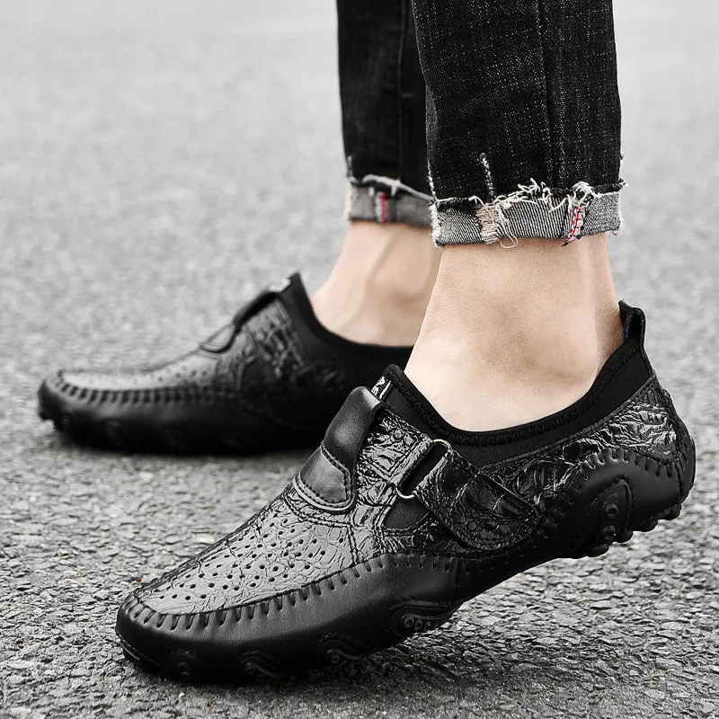 Men's Casual Breathable Leather Moccasins | Plus Size Driving Shoes