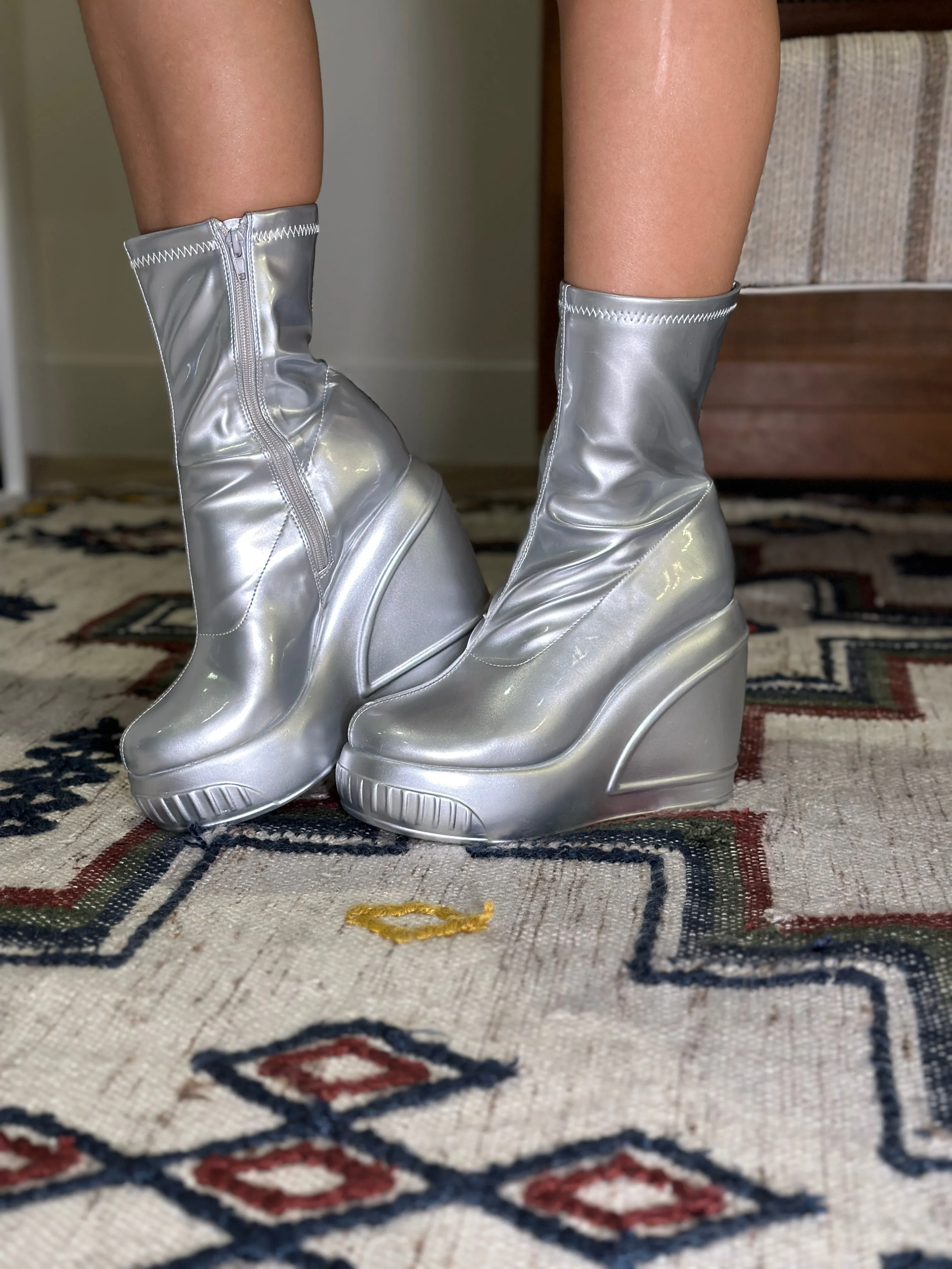 Mercury Silver Platform Boots