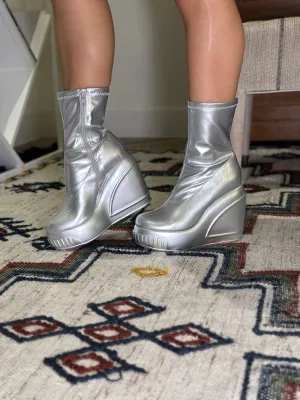 Mercury Silver Platform Boots