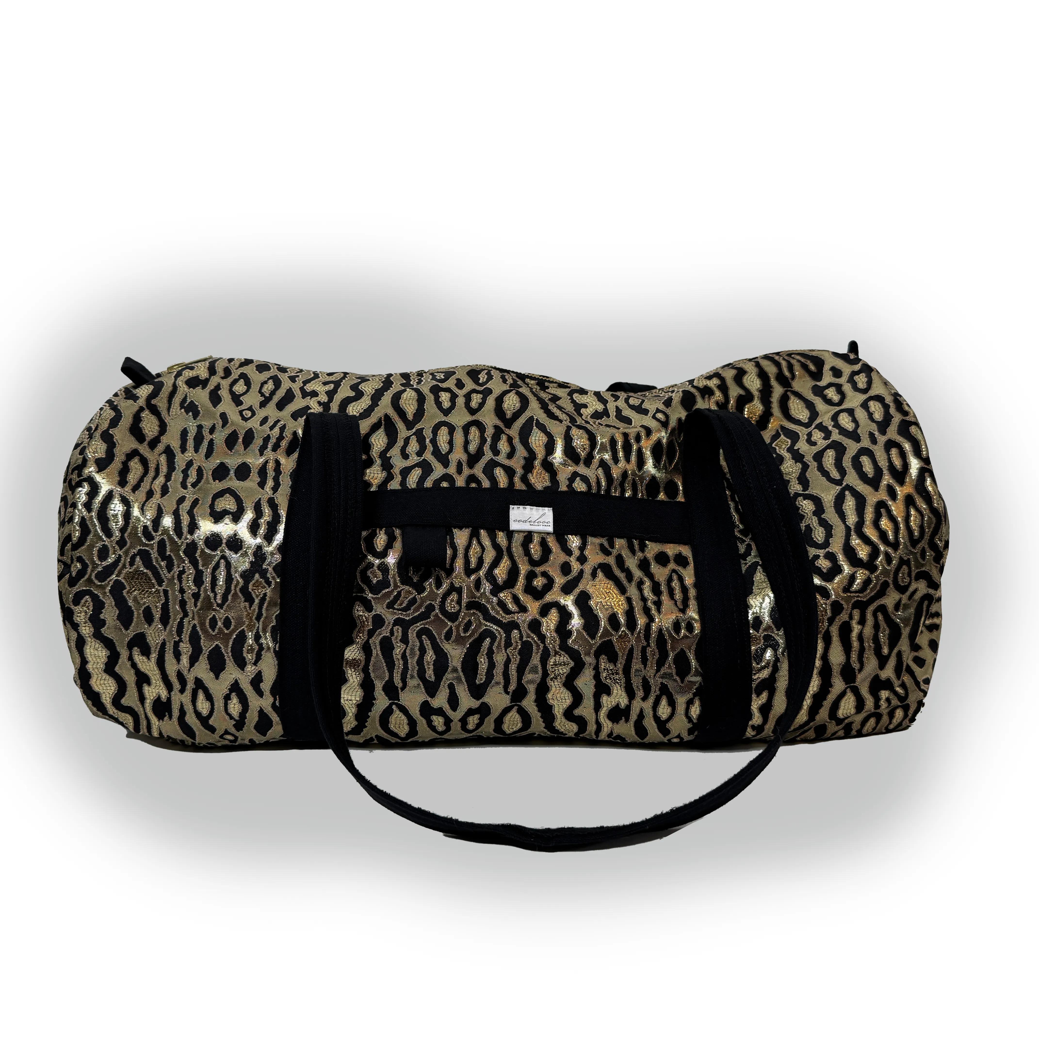 Metallic Gold Leopard Dance Bag Gym Duffel Bag