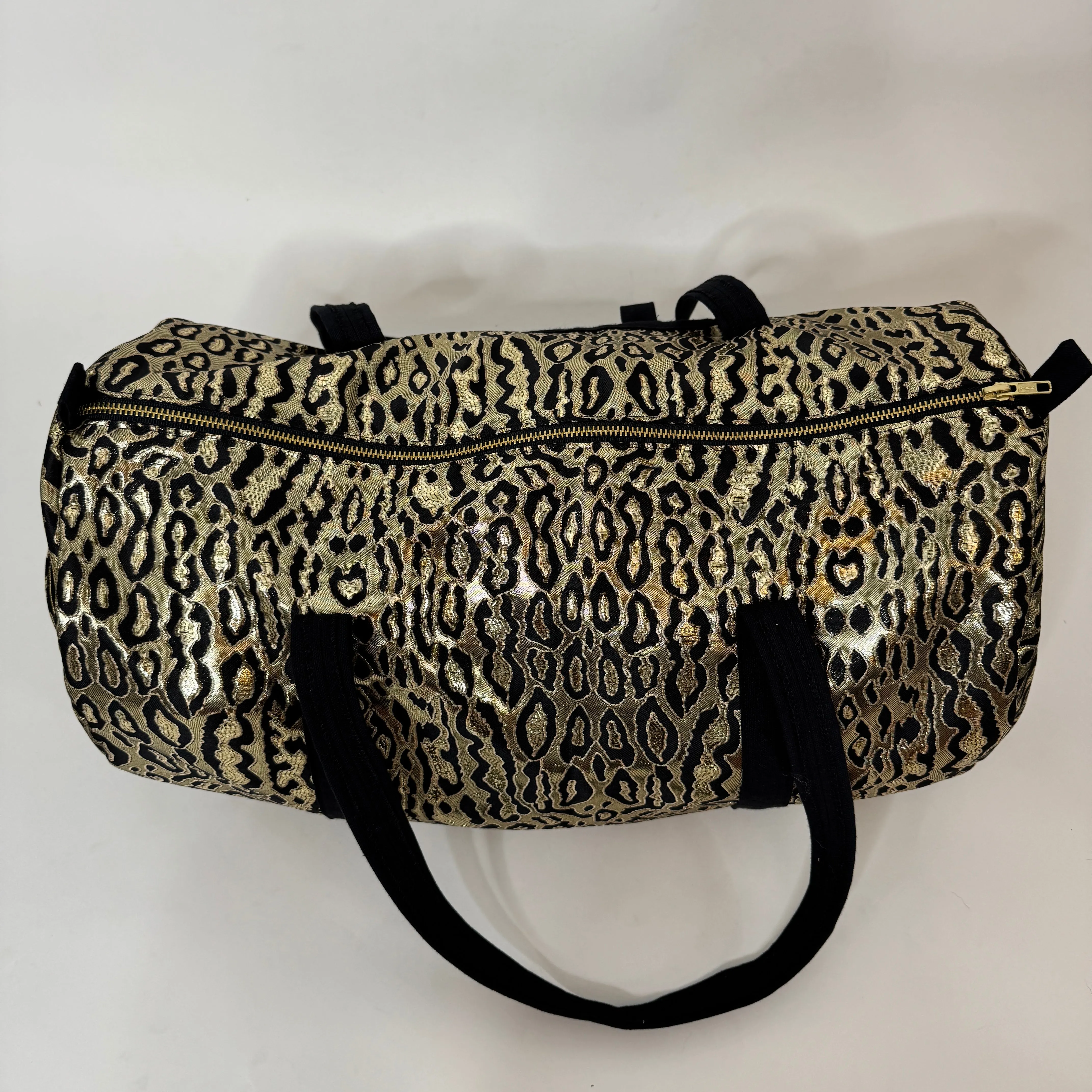 Metallic Gold Leopard Dance Bag Gym Duffel Bag