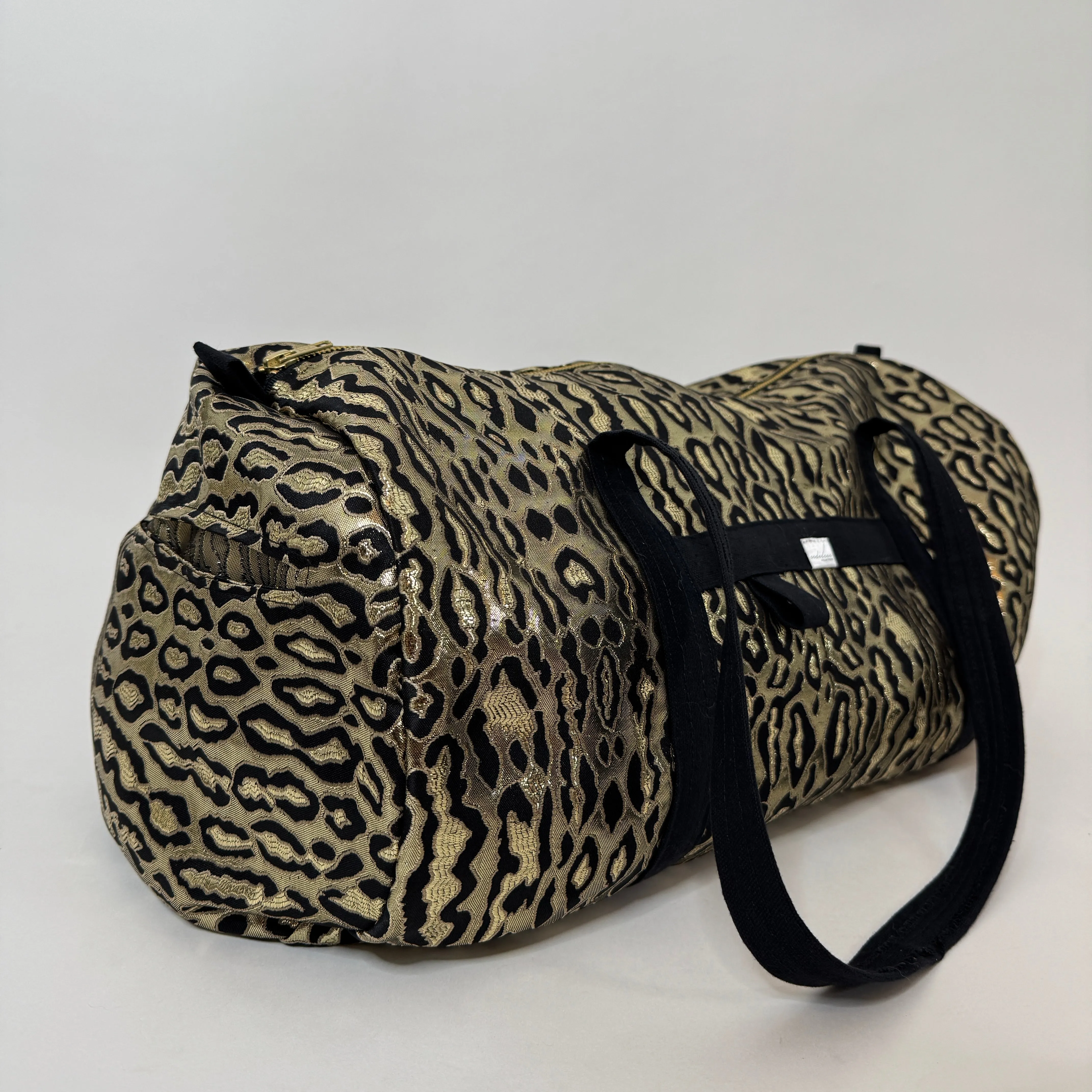 Metallic Gold Leopard Dance Bag Gym Duffel Bag